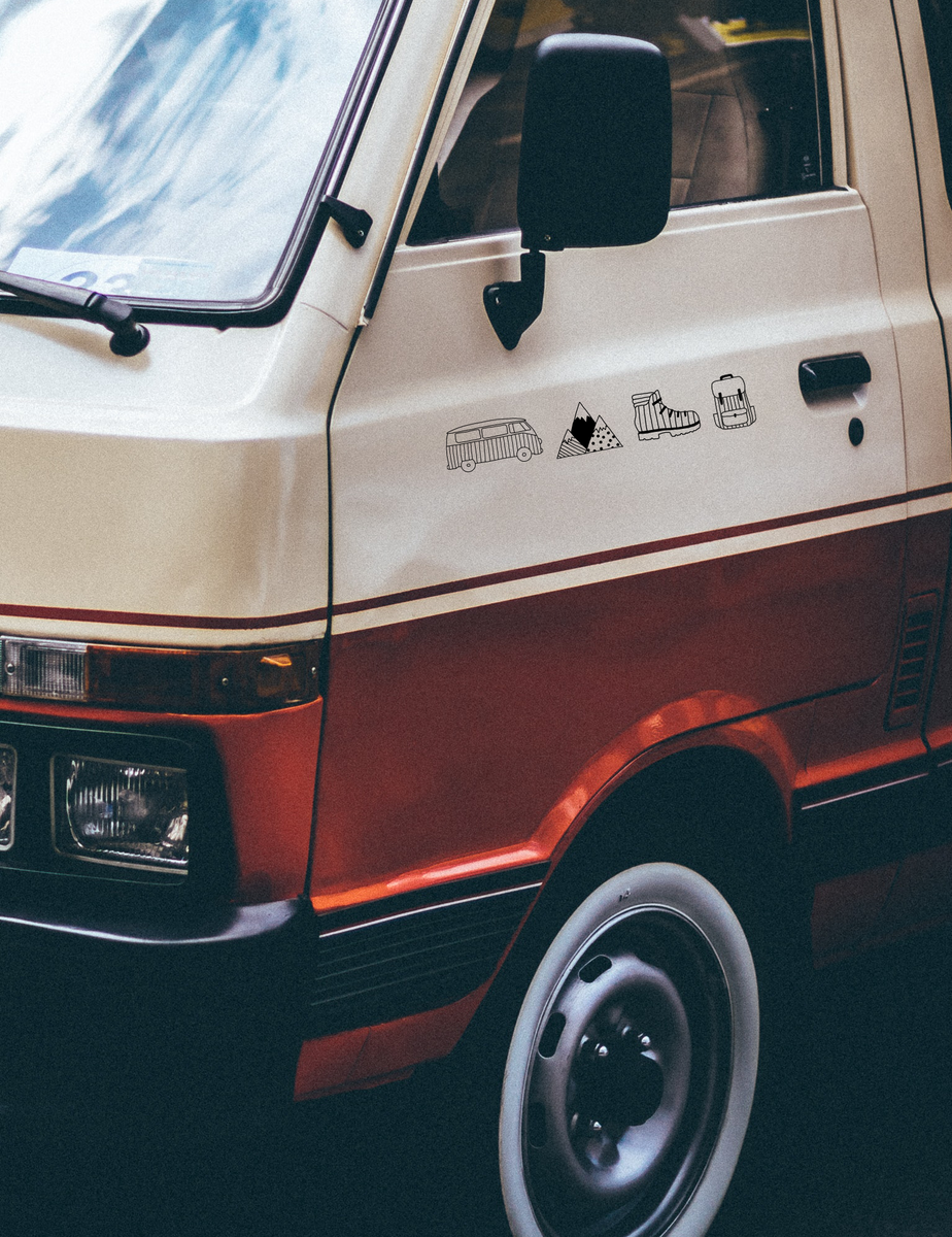 Autoaufkleber Mountain mit Bergmotiven für deinen Van oder Camper –  Advanture Shop
