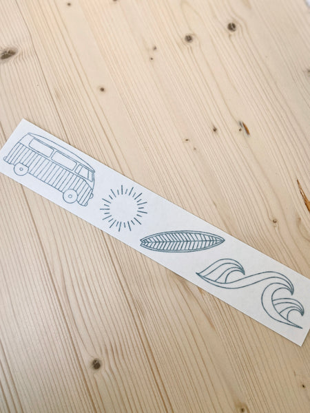 Autoaufkleber "Beach Set" schwarz